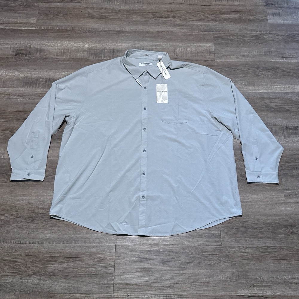Tommy Bahama The Bahama Coast Sands Long Sleeve Shirt Concrete Gray Men's 3XLB